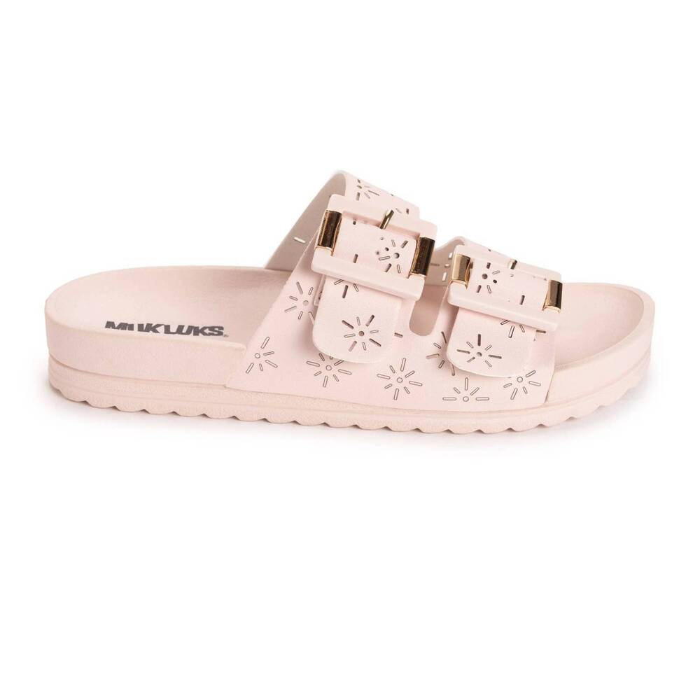 NEW MUK LUKS women's grand cayman perforated sandal in blush